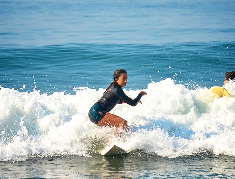 Practicing In The Surf ...